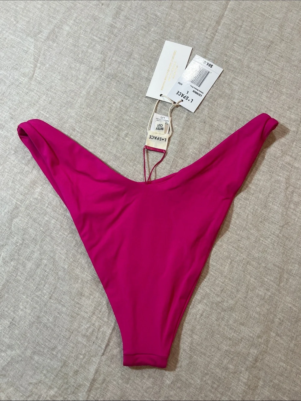l*space Cabana Bitsy Hot Pink Bikini Bottom. Size L. NWT